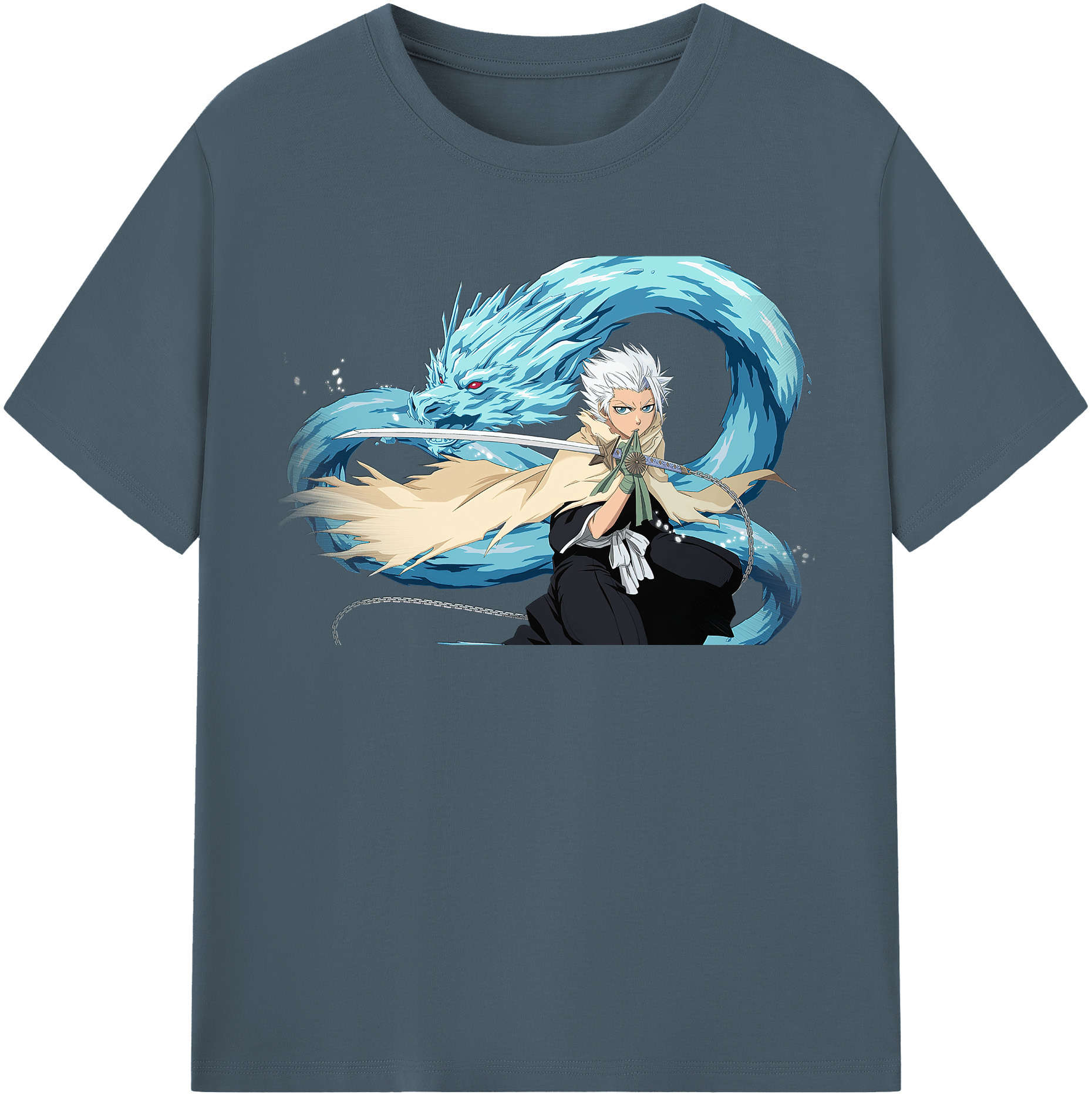 （画像用） ブリーチ 日番谷冬獅郎（ひつがや とうしろう） BLEACH Hitsugaya Toushirou 綿100％半袖Tシャツ（フロントプリント）